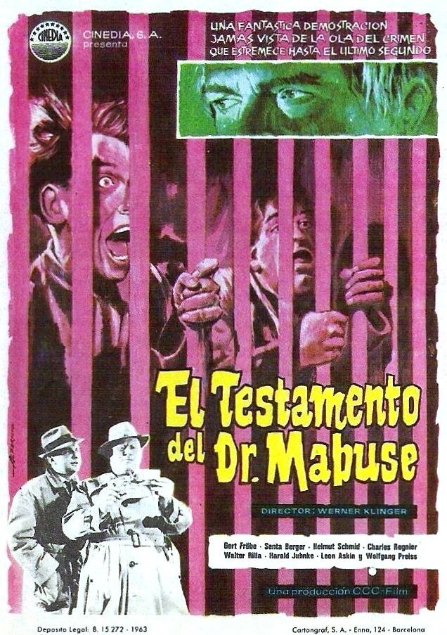 Завещание доктора Мабузе (1962) постер