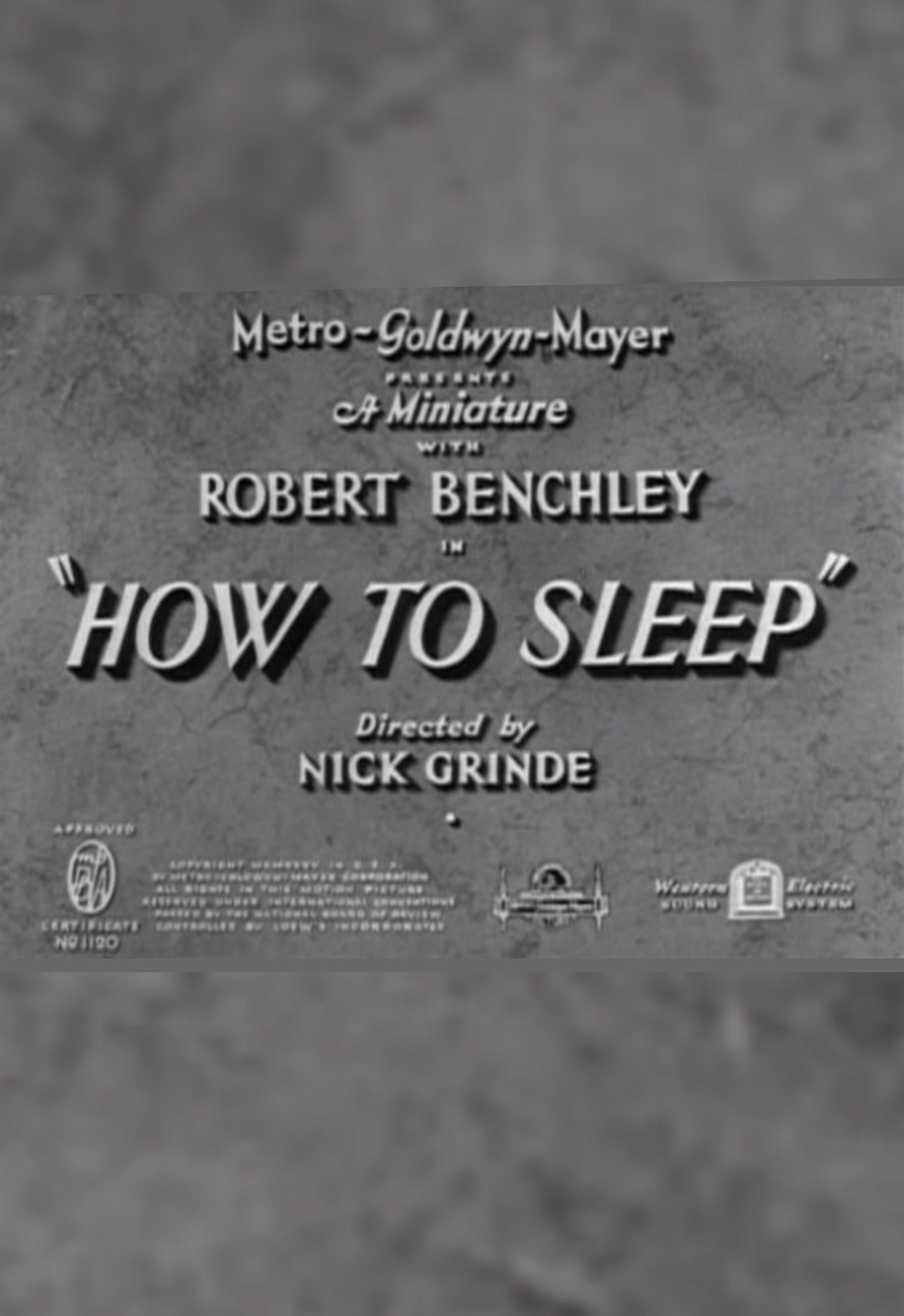 Как заснуть (1935) постер
