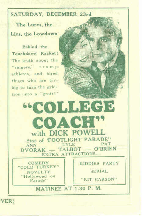 College Coach (1933) постер